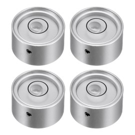 HARFINGTON 4pcs Round Bubble Level 20x10mm Mini Circular Bullseye Spirit Levels for Leveling Camera Tripod Telescope Workshop Turntable Pictures Frame, Silver White