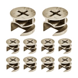 Skweawert 10Pcs Furniture Cam Lock Fasteners 12x15mm(0.47"x0.59"),Locking Cam Fitting Lock Nut Connectors for Drawer Cabinet,Cam Lock Nuts Compitable with IKEA Hardware Parts(Nickel)