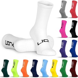 Soccer Grip Socks In Both Youth And Adult Sizes - Variety Of Colours To Match Your Team Uniform & Sleeve Socks - Great Accessory To Go With Mini Shin Guards And Sleeve Socks - White - Adult
