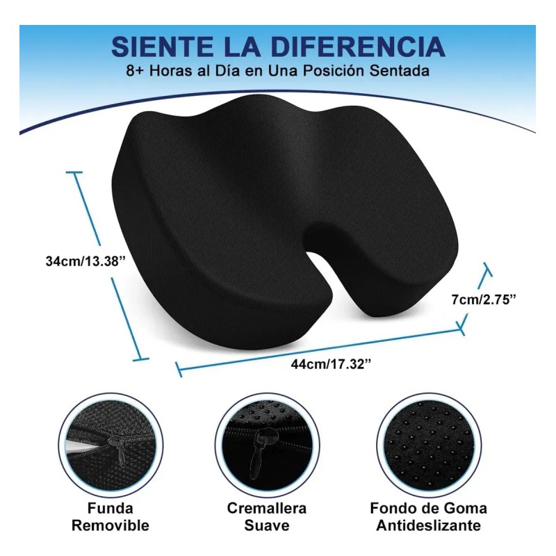 Cojín Ortopédico Ergonómico De Gel Para Silla De Oficina