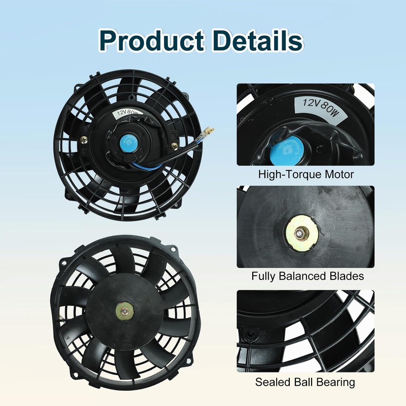 7" Universal Slim Fan Push Pull Electric Radiator Cooling Fan