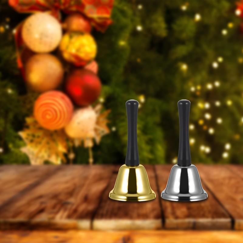 Santa Bell, Gold Table Bell, Santa Bell, Christmas Costume Accessory