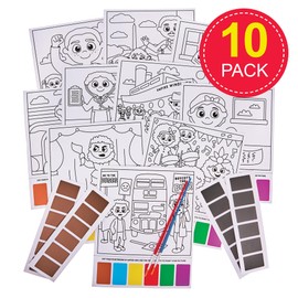 Baker Ross FX928 Black History Magic Painting Kits - Pack of 10, Arts and Crafts Kits for Kids, School Crafts