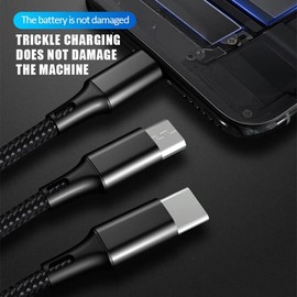 Unbranded 3 in 1 Fast Charging USB Cable, 3A USB Data Cord for Multiple devices all types