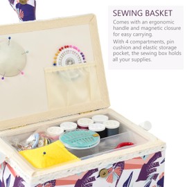 NOTIONSLAND Sewing Baskets for Home, Medium Sewing Box for Storage and Organisation, Sewing Basket with Accessories, Gift for Christmas, Thanksgiving, Mother's Day (Colorful Geometric)