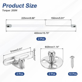 uxcell 2Pcs Lid Support Hinges, 14 Inch 200N Gas Struts Heavy Duty Gas Spring Soft Close Lid Stay Hinges Lift Support with l Mounts for Tool Box Cabinet, White