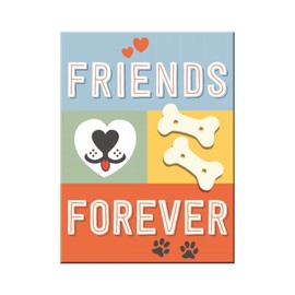 Nostalgic-Art 14381 Paw Sign Friends Forever Magnet 6 x 8 cm Vintage Metal Fridge Magnet
