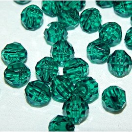 JOLLY STORE Crafts - Faceted Beads, Easy-to-Use 8 mm Beads for Jewelry Making, Art, Craft & More, Crafted in The USA, Bracelet Making Kit Must-Have, Emerald, 500 pcs (Pack of 1)