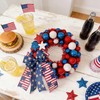 HipTree 13 Inch Patriotic Ball Wreath for Front Door with