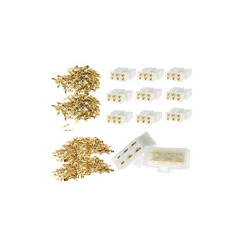 10 Set of 6 Way Pin 6.3mm Electrical Multi Plug