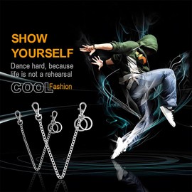 WKRTDY Pack of 2 Key Rings with Carabiner Hooks Made of Stainless Steel – Robust Key Chain as Trouser or Bag Pendant for Men – Practical Key Ring Holder, silver