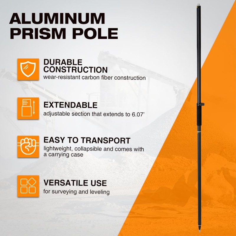 MUTOOP Durable 2m Carbon Fiber GPS Pole - 2-Section Design