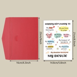 Best Friend Birthday Gifts for Women, Friendship Best Friend Birthday Gifts for Women, Happy Bday Gifts for Bestie, Bestie Birthday Card, Bestie Gifts for Women Soul Sister Bff, Happy Greeting Card