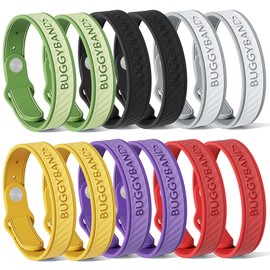 BuggyBands 18 Pack Mosquito Repellent Bracelets, Silicone Mosquito Repellent Bands with DEET Free, Natural & Waterproof Bug Wristbands for Kids and Adults, Outdoor Traveling Protection