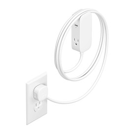 Bluelounge Portiko - 6FT Cord, 2 Power/2 USB Low Profile Power Extension - (White) - Pack of 2 Portikos