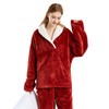 Yanhalo Womens Pyjamas Warm Fleece Pyjamas Set Winter Soft Ladies
