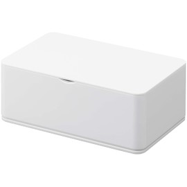 Yamazaki Industries 5578 Wet Tissue Case, Rectangular, White, Approx. (W x D x H) 6.3 x 3.9 x 2.4 inches (16 x 10 x 6 cm), With Smart Paper Stopper