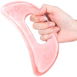 Yeesabella 2 PCS Gua Sha Stone Full Body Gua Sha Massager Guasha Stone Tool Lymphatic Drainage Massager Sculpting Anti Cellulite Guasha Scraper for Full Body Men Women Pink Plastic