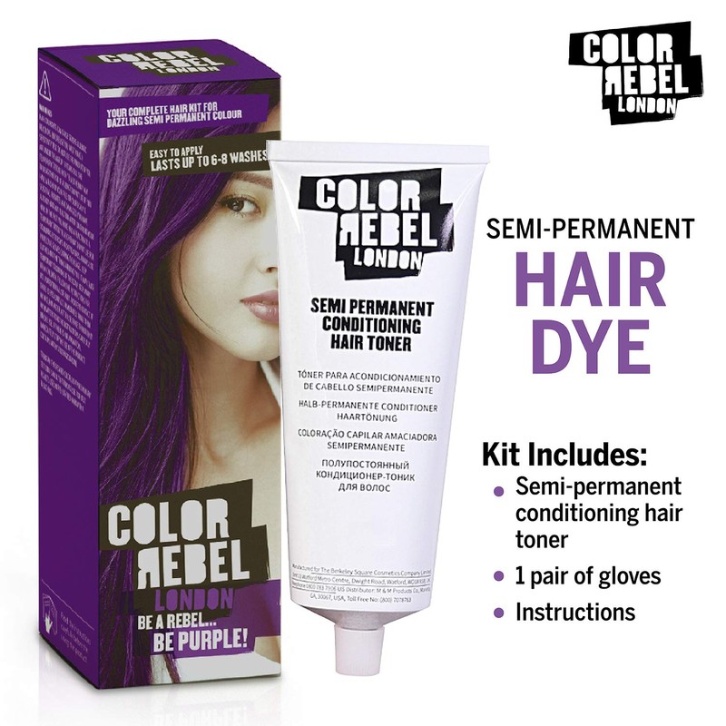 Colour Rebel London Semi Permanent Hair Conditioner Toner - Purple