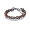 Kingka Men's Wrap-Around Bracelet with Bronzite Stones and Curb Chain