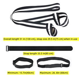 Yoga Mat Strap For Carrying & 2pcs Hook And Loop Bundling Straps Set,Yoga Mat Carrier Strap,Adjustable Yoga Mat Carrier,Yoga Mat Sling For Pilates,Exercise,Stretching Band (Black-White)
