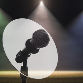 Sound Reflect Series Sound Shield for Horns. Great for XLR Mics - Acrylic Plexiglass - Sound Deflector for Trumpet, Trombone, Saxophone - For Home Practice, Live Performanc (10.5" Diameter)