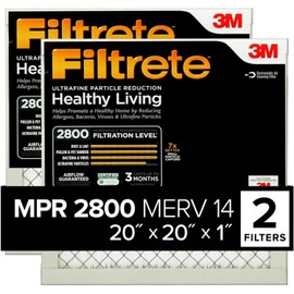 Filtrete 20x20x1 Air Filter, MPR 2800, MERV 14, Healthy Living Ultrafine...