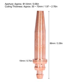 ANKROYU G02-3 5 Psc Acetylene Torch Tip, Copper Equal Pressure Torch Nozzle Accessory Set Kit, Acetylene Cutting Tip for Torch Consumables Accessories