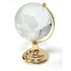 Amlong Crystal Etched Crystal Globe on Brass Colored Base -