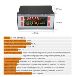 Egg Incubator Controller Thermostat with Temperature Humidity Sensor Probe Temperature Controller Thermostat for Various Eggs