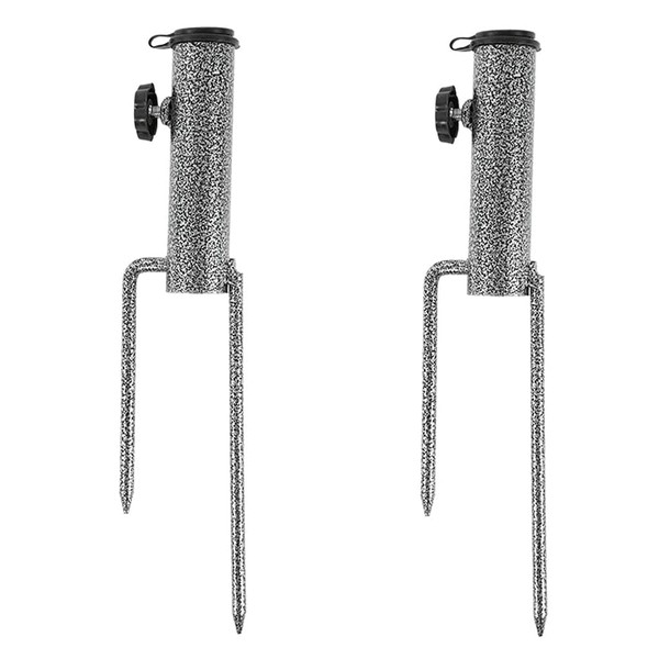 Eidoct 2 Pieces Patio Umbrella Steel Anchor, Heavy Duty Beach Umbrella Stand, Ground Grass Screw Holder Stands with 2 Forks for Lawn, Patio, Outdoor, Garden, Beach, Fishing