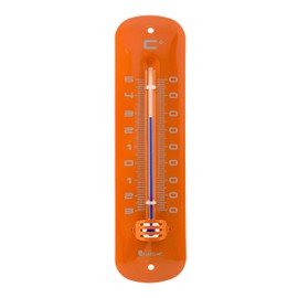 Lantelme Outdoor Garden Thermometer Metal 19 cm Orange Analogue Also for Home Indoor Room Office Retro Vintage Garden Thermometer Outdoor Thermometer