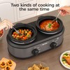 Sunvivi Dual Slow Cooker, Buffet Server & Warmer with 2