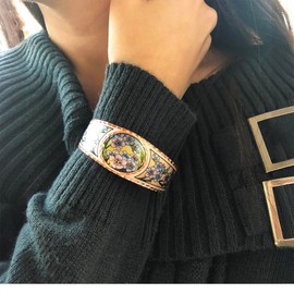 FRONT LINE JEWELRY Forget Me Not Bracelets: Copper Bracelets Forget Me Not Jewelry Forget Me Not Gifts Floral Bracelet Blue Flower Bracelet Flower Cuff, Copper, no gemstone