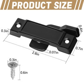 Nkiy Quen 4 Pcs F2590 Windows Replacement Sash Lock-2-1/4'' Mounting Hole Centers Sash Lock with Screws-Black Sash Lock for Vertical Sliding Windows Double Hung Windows
