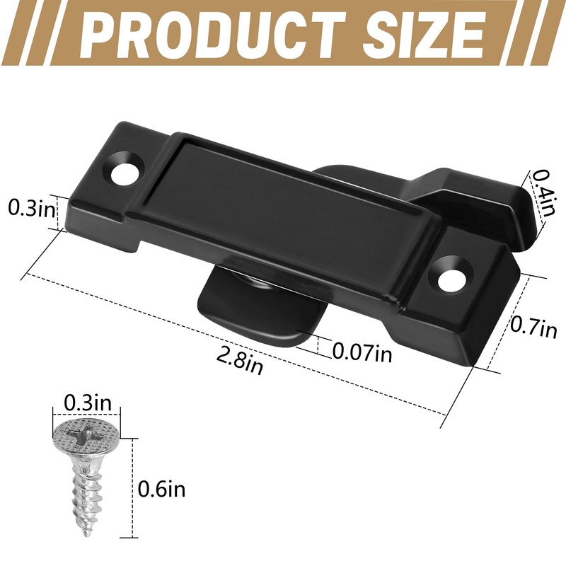 Nkiy Quen 4 Pcs F2590 Windows Replacement Sash Lock-2-1/4'' Mounting