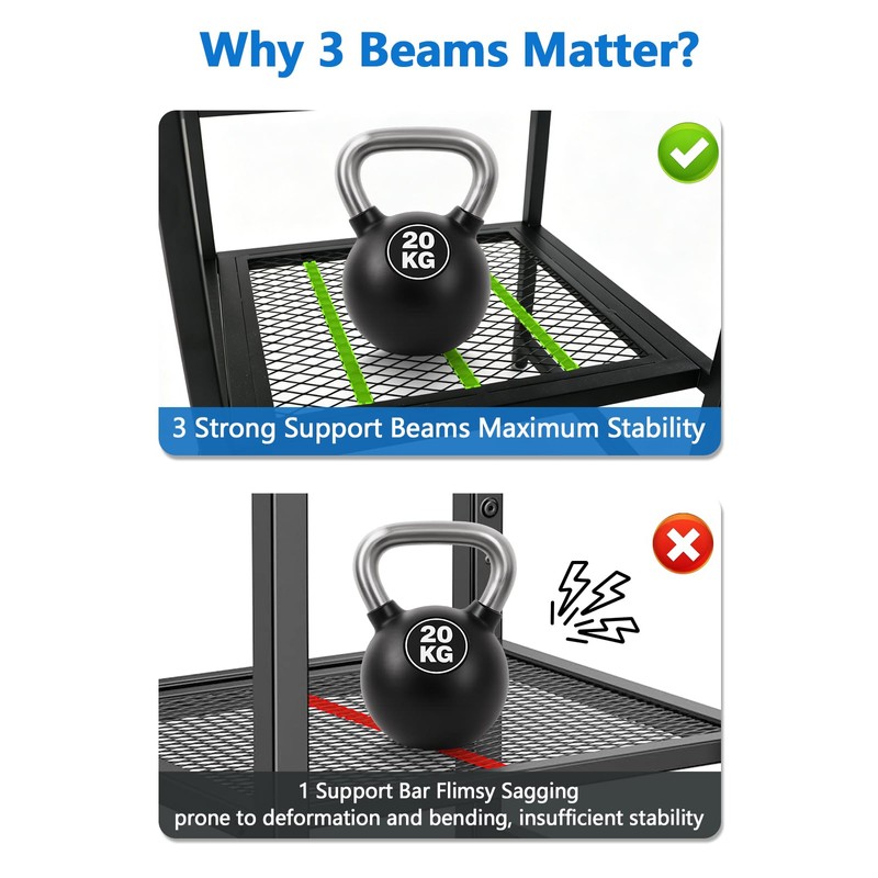 Tesmirror Adjustable Dumbbell Stand Rack Upgrade Weight Stand for Home