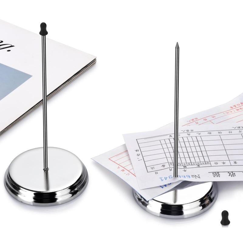 2PCS Receipt Holder Spike, Bill Fork, Check Spindle, Ticket Stabber