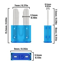ALLECIN 15 Amp Micro2 Fuse 15Amp Micro 2 Car Fuses 15A Automotive APT ATR Blade Fusibles para Autos for RV Vehicle Truck Motorcycle Boat (Pack of 30Pcs)