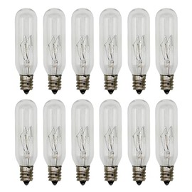 Creative Hobbies 25W T6 Incandescent Tubular Bulbs, 120V, E12 Candelabra Base, Clear Glass, Warm White for Chandeliers, Signs & Display Cases