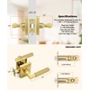 Probrico Brushed Gold Privacy Door Handle, Knurled Lever, Heavy Duty
