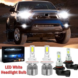 GLOWSPEED 4X Faros LED Bombilla HI/LOW + Luces Antiniebla Para For Toyota Tacoma 2005-2011