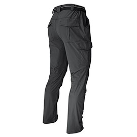 WENRONSTA Men's Hiking Work Cargo Pants Quick-Dry Lightweight Waterproof 6 Pockets Outdoor Mountain Fishing Camping Pants Dark Grey M