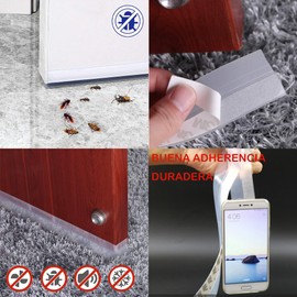 Guardapolvos Puerta Exterior 5M/16Ft Tira de Sellado para Puerta y Ventana, Cubrepolvo para Puertas, Tiras Guardapolvo para Puerta, Protector para Puertas de Casa para Baño/ Ventanas para Estorbabar de Agua/Insectos/Aire/Poco Ruido, Fácil de Instalar