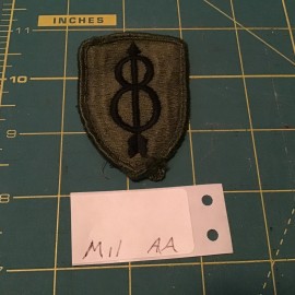 US ARMY 8TH INFANTRY DIVISION OD SUBDUED PATCH (1980's NOS) BDU ORG VTG MILITARY