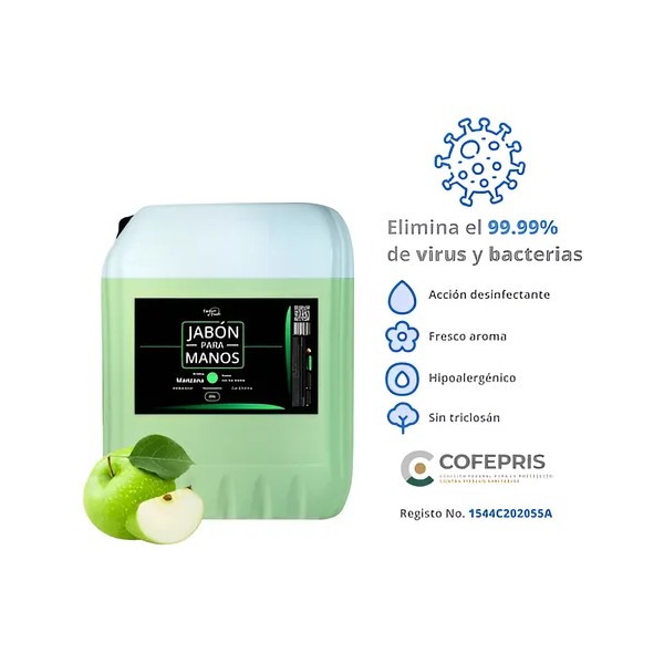 Jabon Liquido Manos Antibacterial Desinfectante 20lt Mayoreo