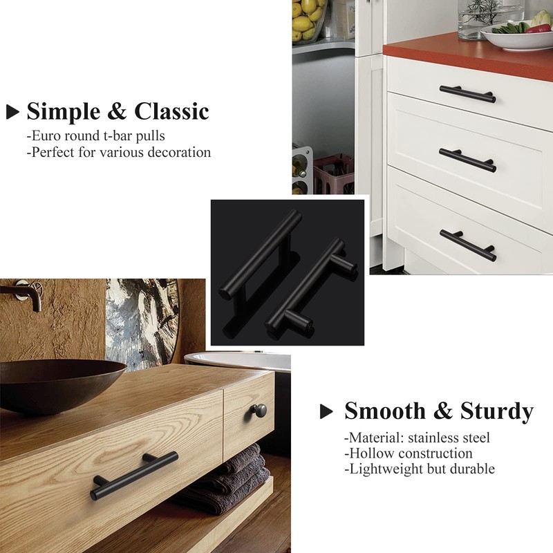 Probrico (12 Pack 2.5 inch Hole to Hole Modern Cabinet
