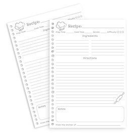 Lubudingjoy Blank Recipe Pages for Removable Blank Recipe Book, 140 Sheets 7"x10" Blank Pages, Recipe Refill Pages for Blank Recipe Book to Write in Your Own Recipes Hold 140 Recipes