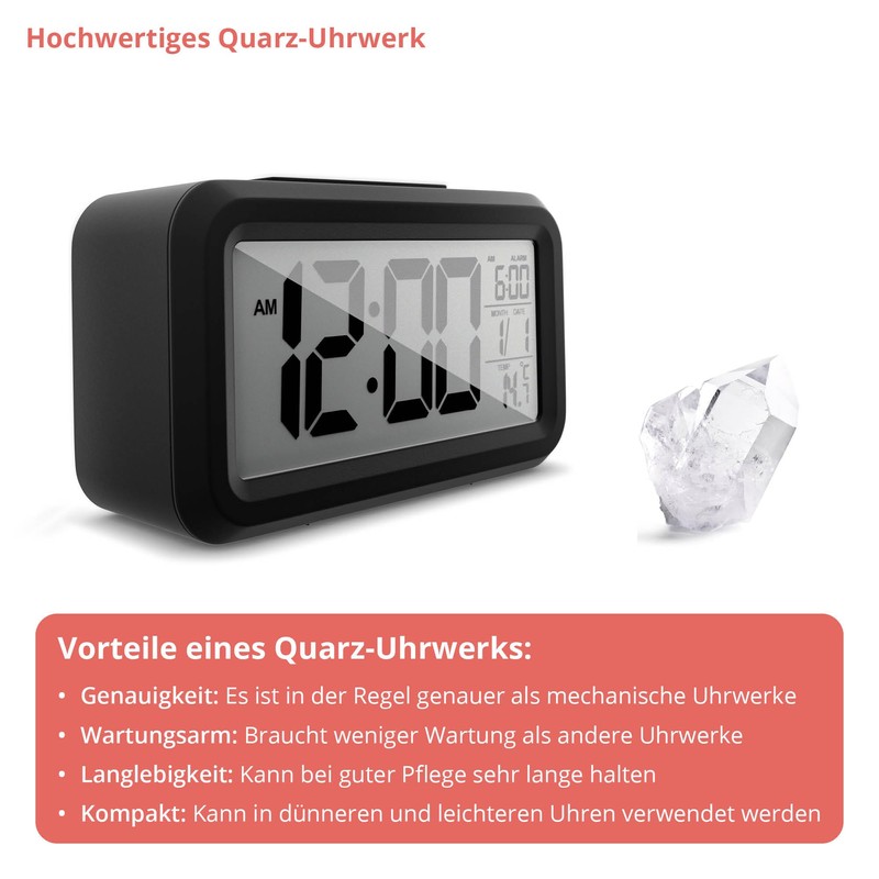 Mebus digitaler Wecker Kunststoff Schwarz normal 1594101