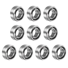 sourcing map R188 Deep Groove Ball Bearings 1/4" x 1/2" x 3/16" Open Design Chrome Steel